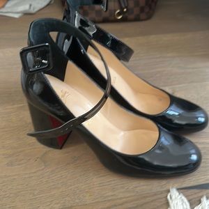 Christian Louboutin patent leather block heels